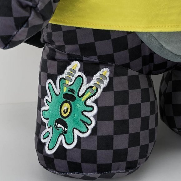 Sprayground x Spongebob Money Bear Teddy Bear Grey Checkered‎ Backpack - Picture 5 of 10